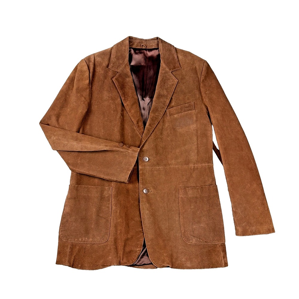 Sears The Leather Shop Suede Blazer Mens 44 Tall Brown Vintage Western Jacket